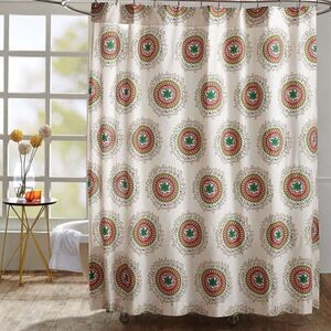 Bohemian Farmhouse BOHO Cotton Fabric Shower Curtain Mandala Trendy